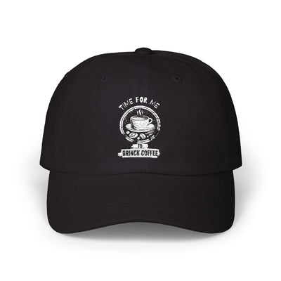 "It's Time to Drink Coffee" Printed cap - Funny Line Design for Coffee Lovers, Unisex Casual cap, Coffee Lover Gift, Classic Design Coffee Inspired Stylish Clothing