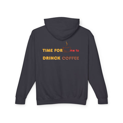 "It's Time to Drink Coffee" Printed Hoodie - Funny Line Design for Coffee Lovers, Unisex Casual Hoodie, Coffee Lover Gift, Classic Design Coffee Inspired Stylish Clothing