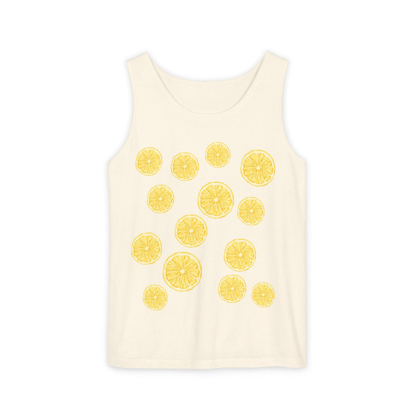 Lemon-Themed Unisex Tank Top, Summer Vibes, Beachwear, Casual Outfit, Gift for Lemon Lovers, Fruit Fashion(3)