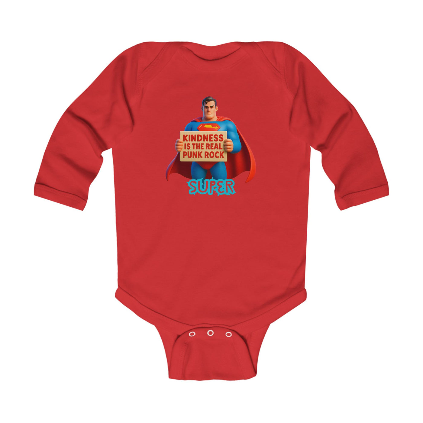 Super Kindness Infant Bodysuit, Cute Baby Gift, Punk Rock Baby Clothes, Newborn Outfit, Baby Shower Gift, Playful Toddler Wear