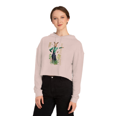Cropped Hooded Sweatshirt with Playful Rabbit Design,Untamed Rabbit – Wild & Playful Bunny Aesthetic Design Animal Tee, Unisex Cartoon Shirt, Eco-Friendly Fashion, Gift for Nature Lovers, Boho Style Wear