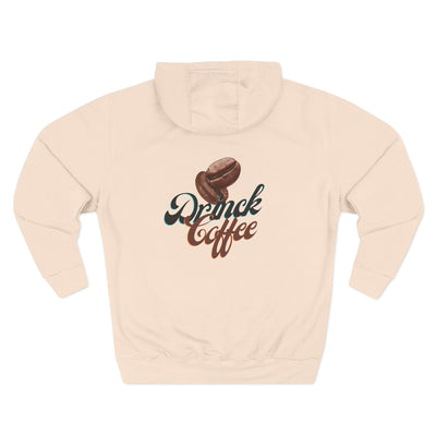 "It's Time to Drink Coffee" Printed Hoodie - Funny Line Design for Coffee Lovers, Unisex Casual Hoodie, Coffee Lover Gift, Classic Design Coffee Inspired Stylish Clothing