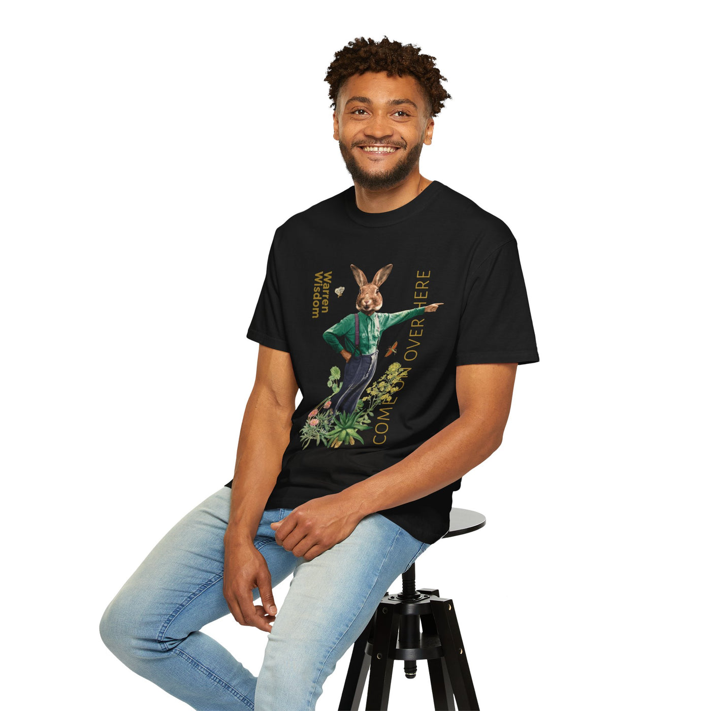 T-Shirt, Untamed Rabbit – Wild & Playful Bunny Aesthetic Design Animal Tee, Unisex Cartoon Shirt, Eco-Friendly Fashion, Gift for Nature Lovers, Boho Style Wear