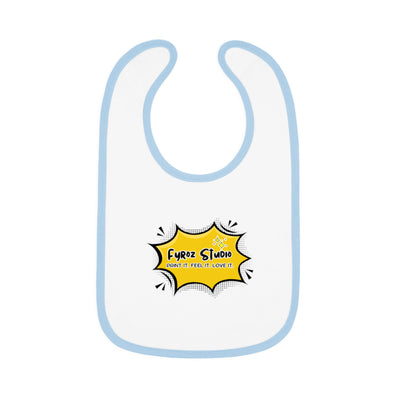 Fun Baby Bib with Contrast Trim, Cute Baby Feeding Bib, Gift for New Parents, Baby Shower Essential, Personalized Baby Bib