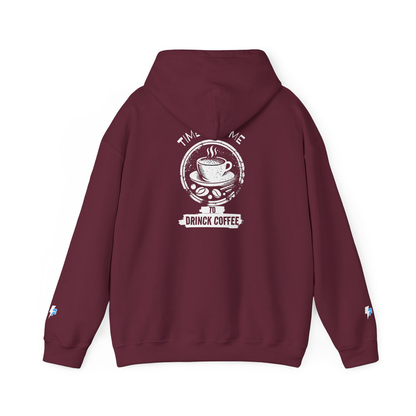 "It's Time to Drink Coffee" Printed Hoodie - Funny Line Design for Coffee Lovers, Unisex Casual Hoodie, Coffee Lover Gift, Classic Design Coffee Inspired Stylish Clothing