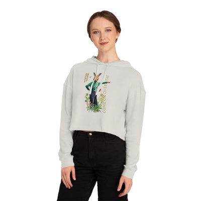 Cropped Hooded Sweatshirt with Playful Rabbit Design,Untamed Rabbit – Wild & Playful Bunny Aesthetic Design Animal Tee, Unisex Cartoon Shirt, Eco-Friendly Fashion, Gift for Nature Lovers, Boho Style Wear