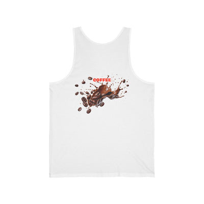 Coffee Lover Unisex Jersey Tank, Casual Coffee Tee, Summer Wear, Gift for Baristas, Coffee Enthusiasts, Brew Lovers(3)