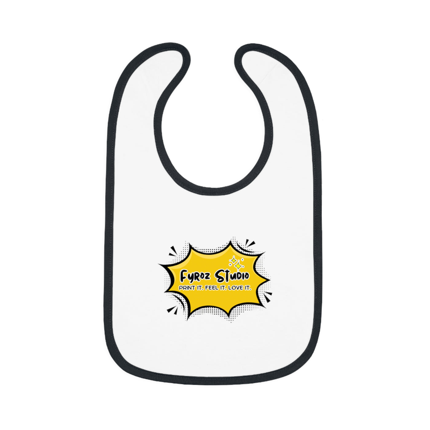 Fun Baby Bib with Contrast Trim, Cute Baby Feeding Bib, Gift for New Parents, Baby Shower Essential, Personalized Baby Bib