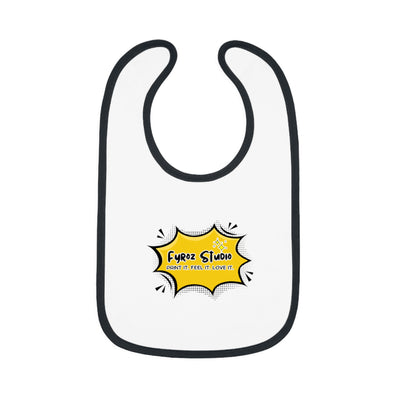 Fun Baby Bib with Contrast Trim, Cute Baby Feeding Bib, Gift for New Parents, Baby Shower Essential, Personalized Baby Bib