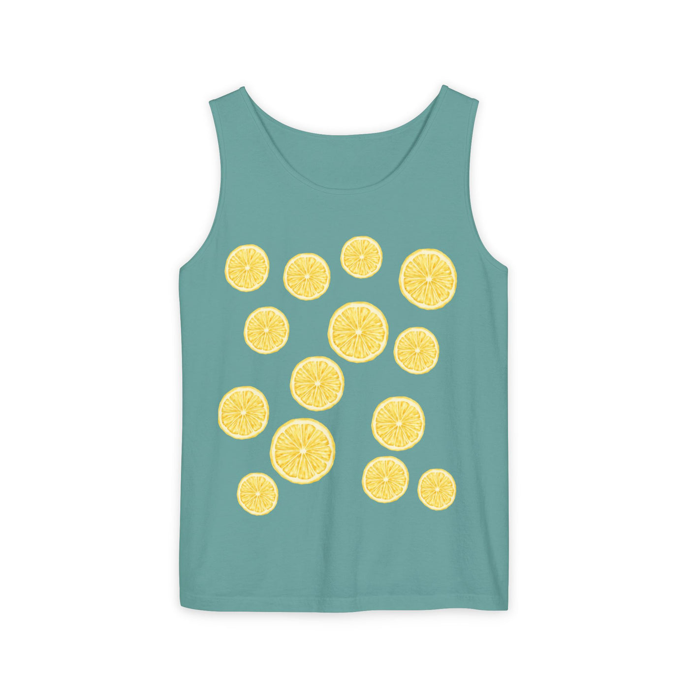 Lemon-Themed Unisex Tank Top, Summer Vibes, Beachwear, Casual Outfit, Gift for Lemon Lovers, Fruit Fashion(3)