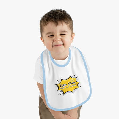 Fun Baby Bib with Contrast Trim, Cute Baby Feeding Bib, Gift for New Parents, Baby Shower Essential, Personalized Baby Bib