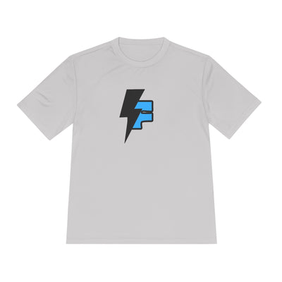Dynamic Unisex Moisture Wicking Fyroz Bolt Tee – Bold Streetwear Lightning Logo Design, Fitness Shirt, Activewear, Graphic Tee, Sports Apparel, Gift for Athletes