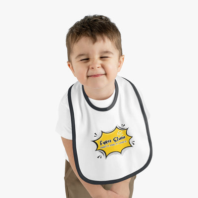 Fun Baby Bib with Contrast Trim, Cute Baby Feeding Bib, Gift for New Parents, Baby Shower Essential, Personalized Baby Bib