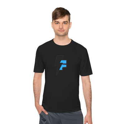 Dynamic Unisex Moisture Wicking Fyroz Bolt Tee – Bold Streetwear Lightning Logo Design, Fitness Shirt, Activewear, Graphic Tee, Sports Apparel, Gift for Athletes