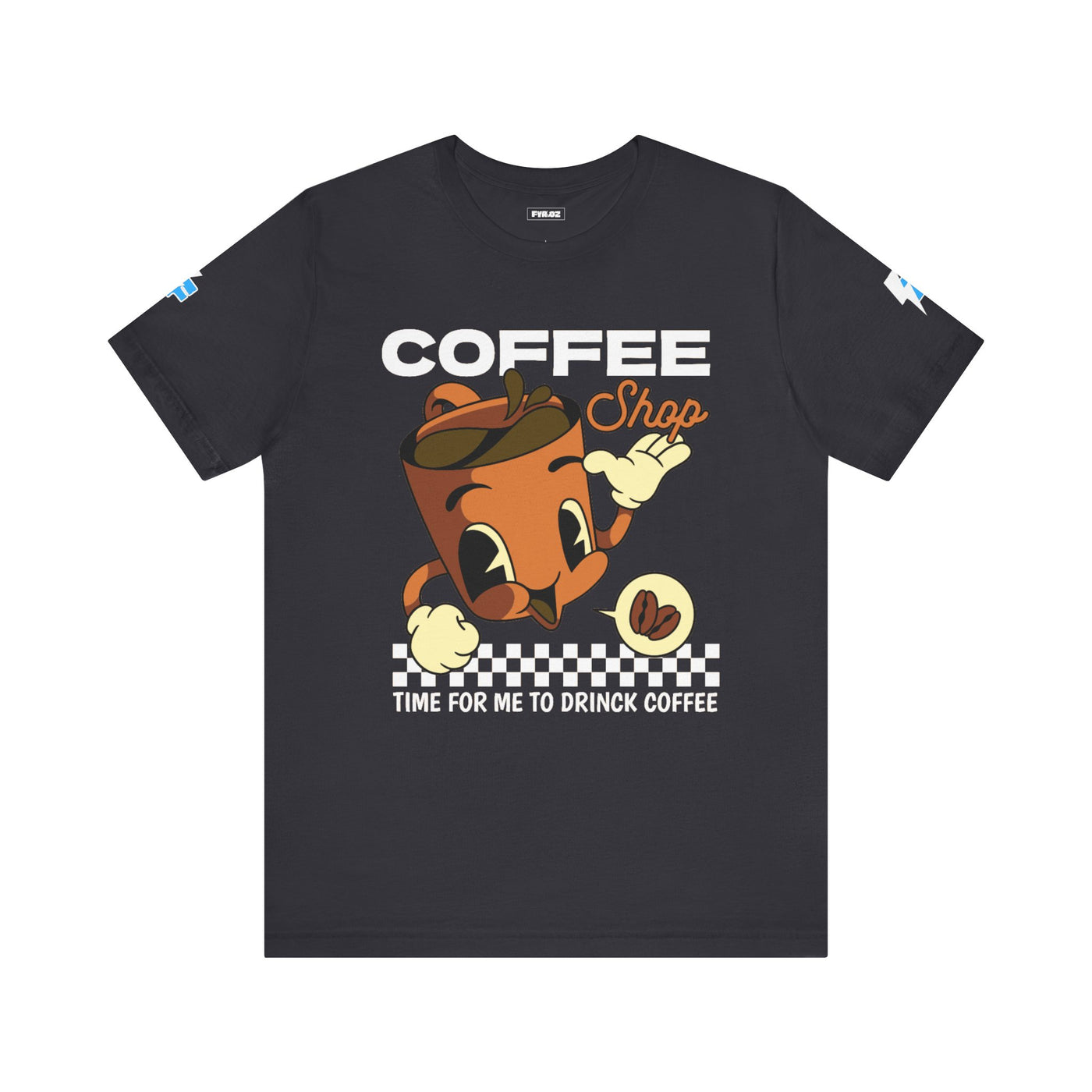 "It's Time to Drink Coffee" Printed T-Shirt - Funny Line Design for Coffee Lovers, Unisex Casual T-Shirt, Coffee Lover Gift, Classic Design Coffee Inspired Stylish Clothing
