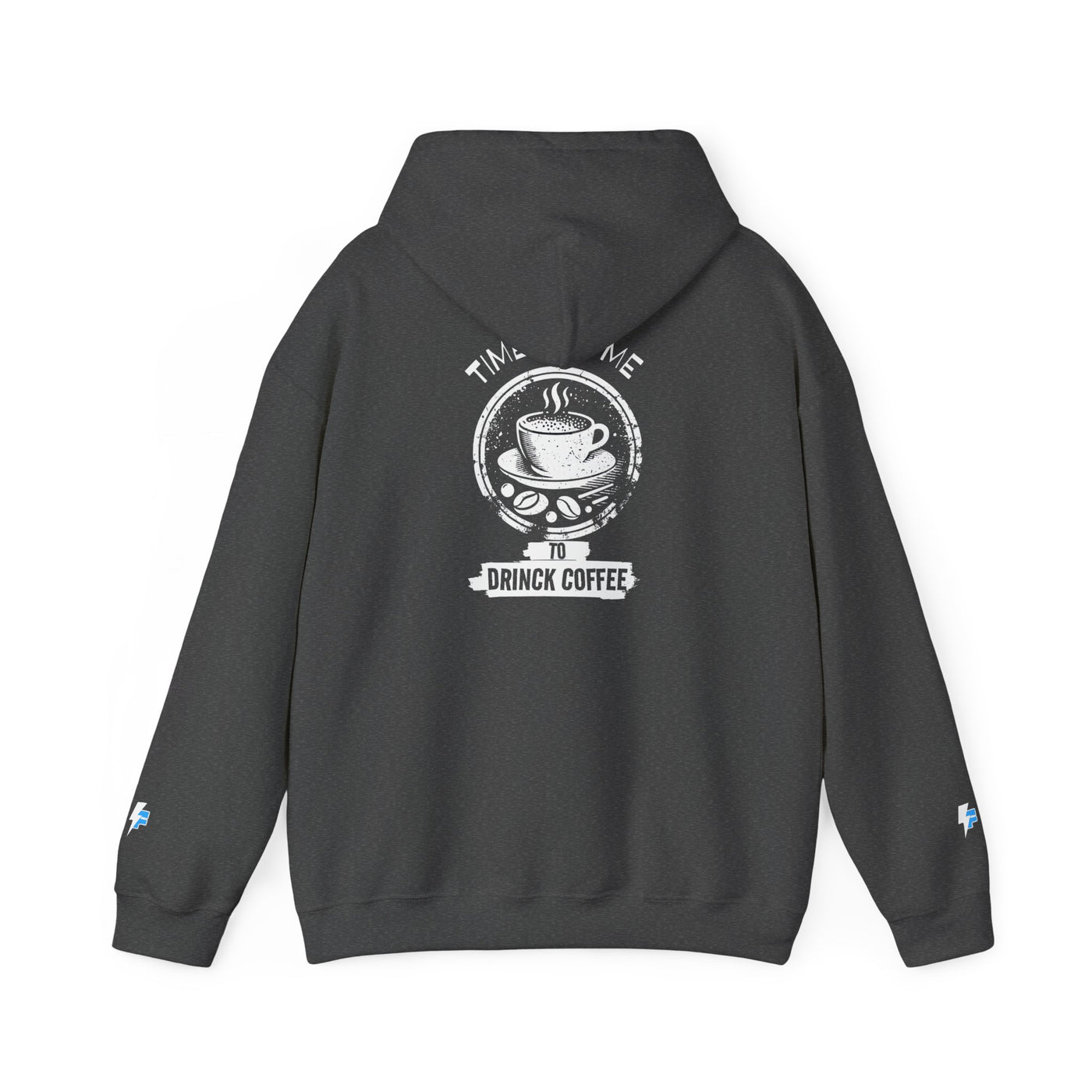 "It's Time to Drink Coffee" Printed Hoodie - Funny Line Design for Coffee Lovers, Unisex Casual Hoodie, Coffee Lover Gift, Classic Design Coffee Inspired Stylish Clothing