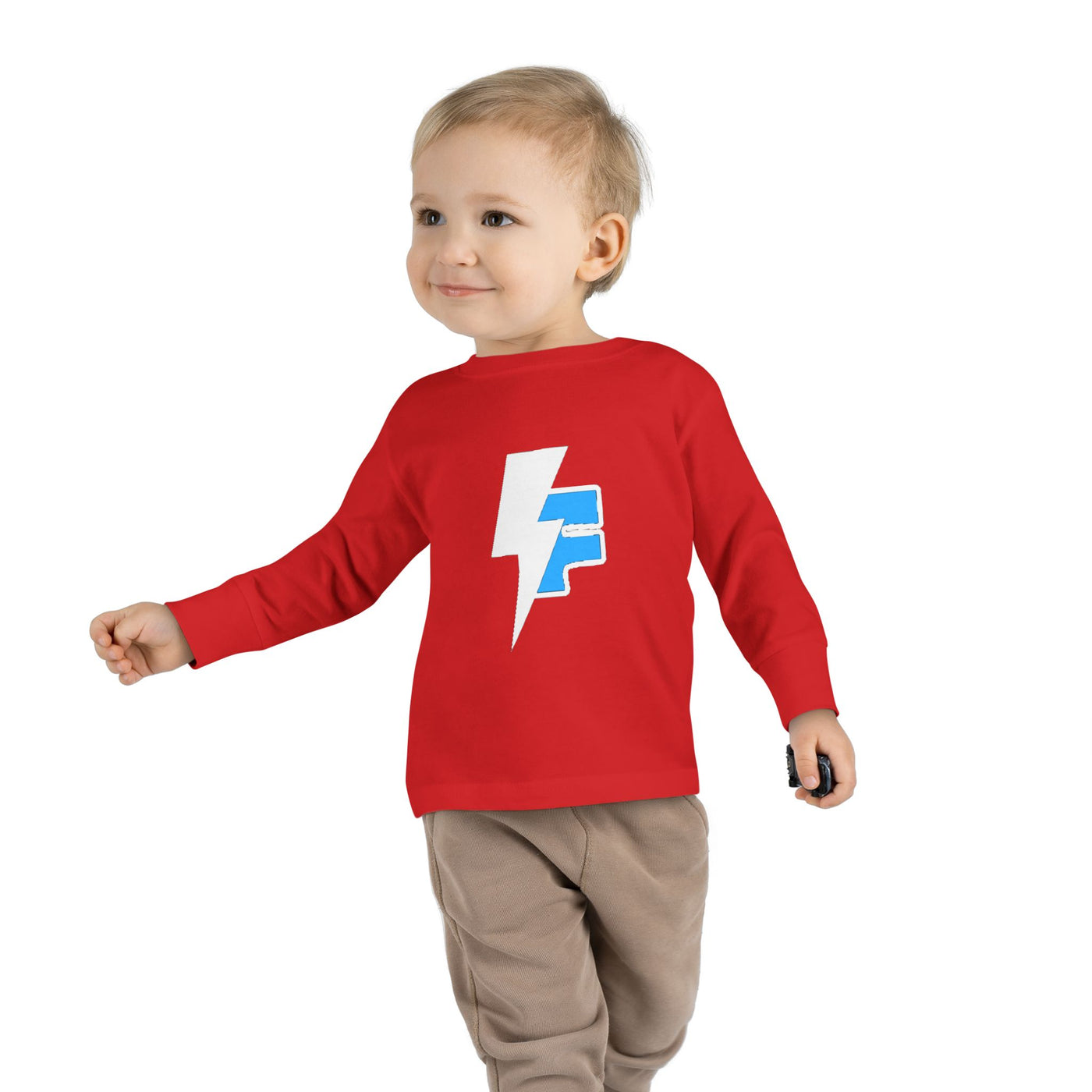 Lightning Bolt Toddler Long Sleeve Tee, Kids Graphic Top, Fun Playwear, Birthday Gift, Casual Toddler Outfit, Everyday Wear