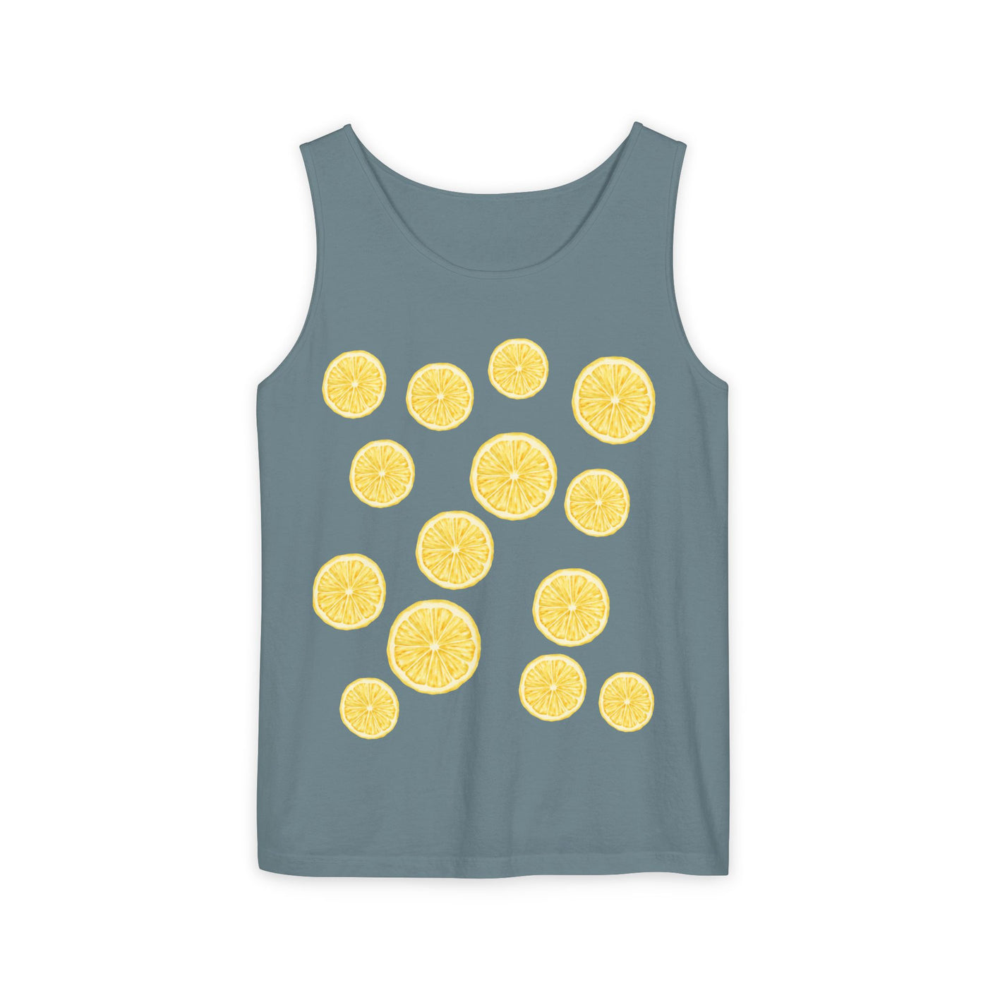 Lemon-Themed Unisex Tank Top, Summer Vibes, Beachwear, Casual Outfit, Gift for Lemon Lovers, Fruit Fashion(3)
