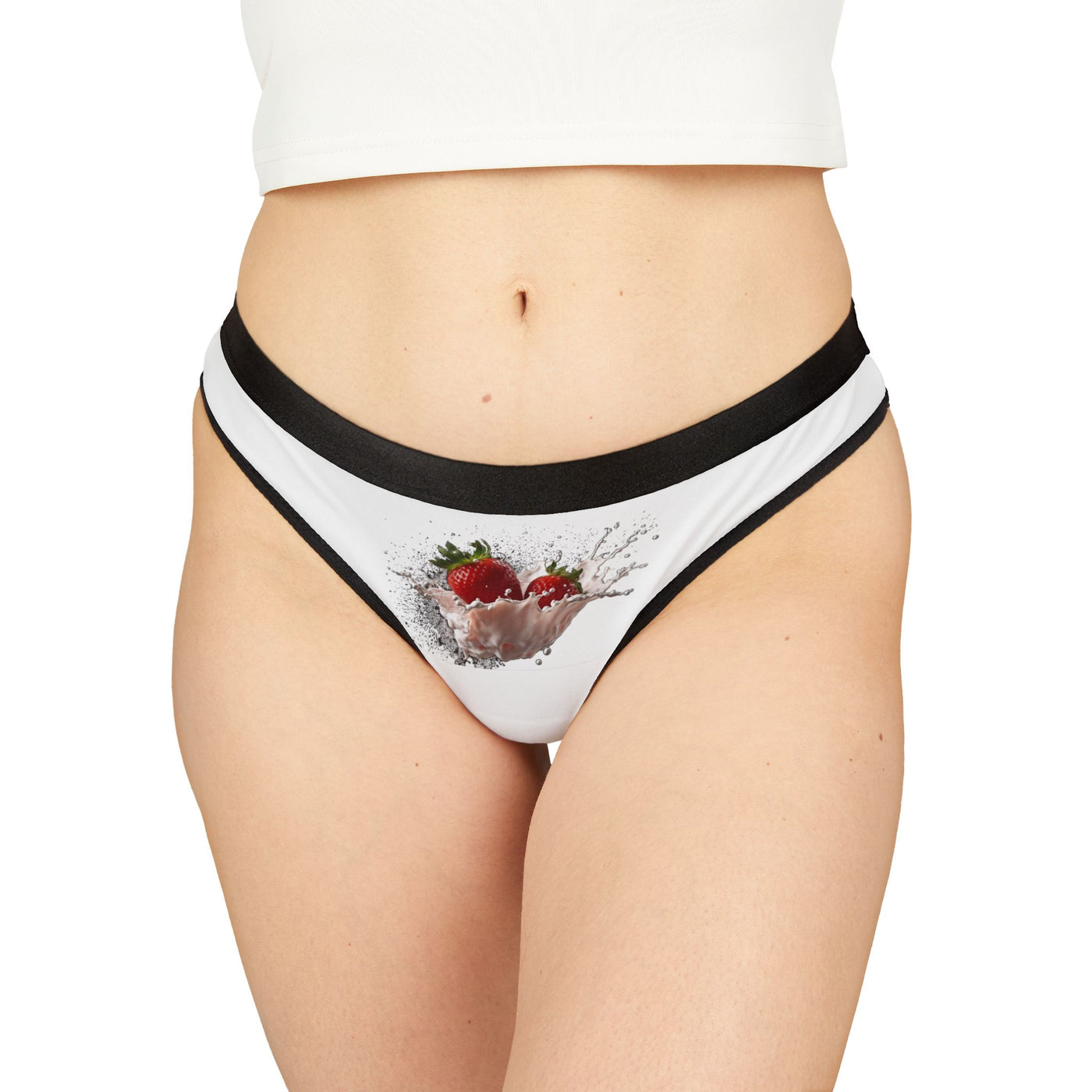 Strawberry Splash Women's Thongs, Cute Underwear, Everyday Wear, Summer Vibes, Gift for Her