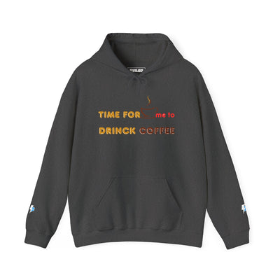 "It's Time to Drink Coffee" Printed Hoodie - Funny Line Design for Coffee Lovers, Unisex Casual Hoodie, Coffee Lover Gift, Classic Design Coffee Inspired Stylish Clothing
