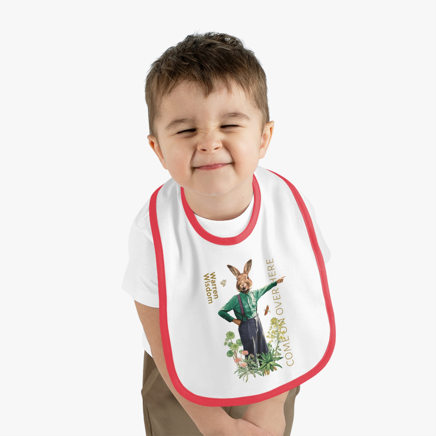 Whimsical Bunny Baby Bib, Cute Infant Feeding Bib, Easter Gift for Baby, Unique Baby Shower Bib, Fun Baby Accessories