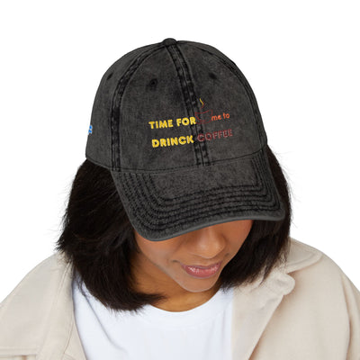 "It's Time to Drink Coffee" Printed cap - Funny Line Design for Coffee Lovers, Unisex Casual cap, Coffee Lover Gift, Classic Design Coffee Inspired Stylish Clothing