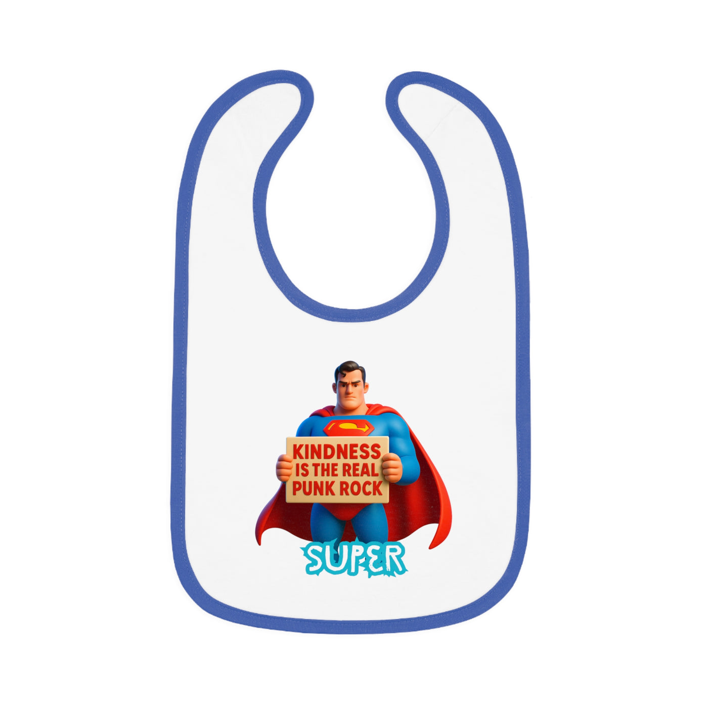 Superhero Kindness Baby Bib, Funny Baby Gift, Cute Infant Bib, Unique Baby Shower Present, Punk Rock Inspired Bib