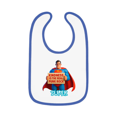 Superhero Kindness Baby Bib, Funny Baby Gift, Cute Infant Bib, Unique Baby Shower Present, Punk Rock Inspired Bib