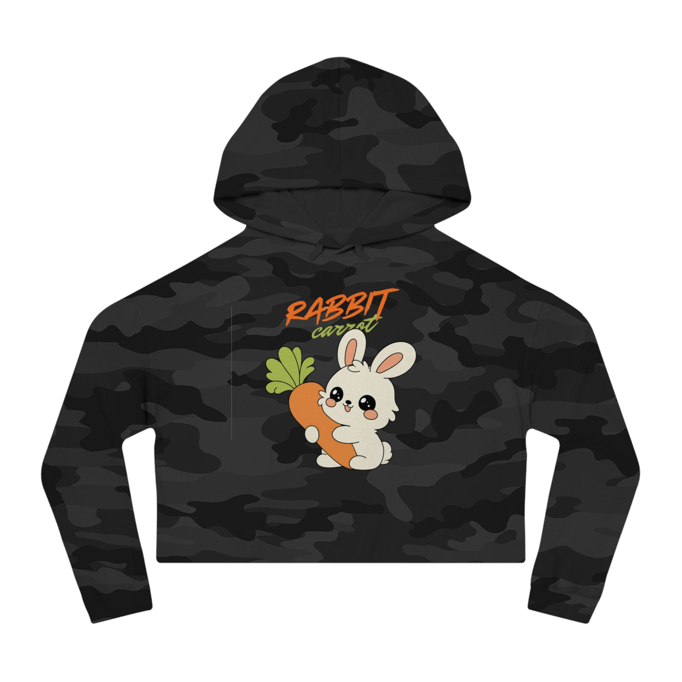 Cropped Hooded Sweatshirt with Playful Rabbit Design,Untamed Rabbit – Wild & Playful Bunny Aesthetic Design Animal Tee, Unisex Cartoon Shirt, Eco-Friendly Fashion, Gift for Nature Lovers, Boho Style Wear