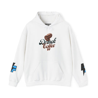 "It's Time to Drink Coffee" Printed Hoodie - Funny Line Design for Coffee Lovers, Unisex Casual T-Shirt, Coffee Lover Gift, Classic Design Coffee Inspired Stylish Clothing