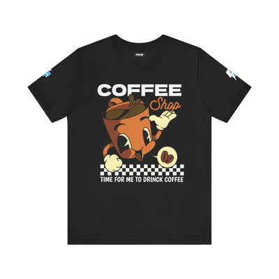 "It's Time to Drink Coffee" Printed T-Shirt - Funny Line Design for Coffee Lovers, Unisex Casual T-Shirt, Coffee Lover Gift, Classic Design Coffee Inspired Stylish Clothing