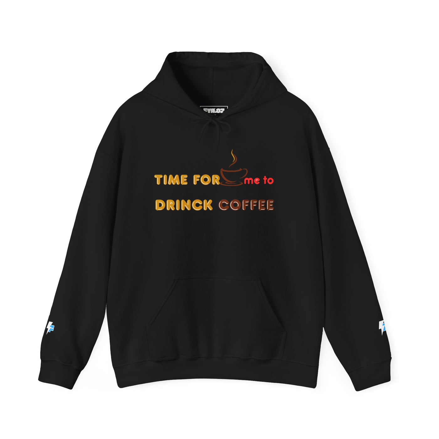 "It's Time to Drink Coffee" Printed Hoodie - Funny Line Design for Coffee Lovers, Unisex Casual Hoodie, Coffee Lover Gift, Classic Design Coffee Inspired Stylish Clothing