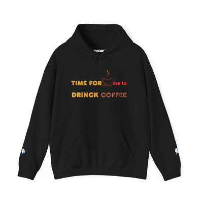 "It's Time to Drink Coffee" Printed Hoodie - Funny Line Design for Coffee Lovers, Unisex Casual Hoodie, Coffee Lover Gift, Classic Design Coffee Inspired Stylish Clothing