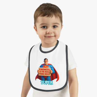 Superhero Kindness Baby Bib, Funny Baby Gift, Cute Infant Bib, Unique Baby Shower Present, Punk Rock Inspired Bib