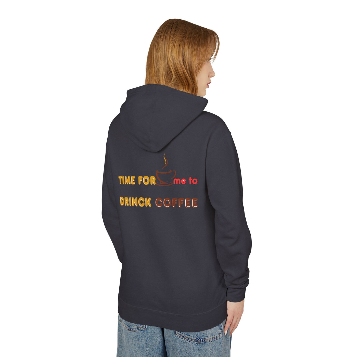 "It's Time to Drink Coffee" Printed Hoodie - Funny Line Design for Coffee Lovers, Unisex Casual Hoodie, Coffee Lover Gift, Classic Design Coffee Inspired Stylish Clothing