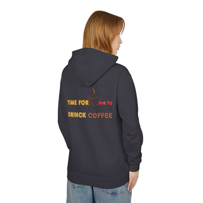 "It's Time to Drink Coffee" Printed Hoodie - Funny Line Design for Coffee Lovers, Unisex Casual Hoodie, Coffee Lover Gift, Classic Design Coffee Inspired Stylish Clothing