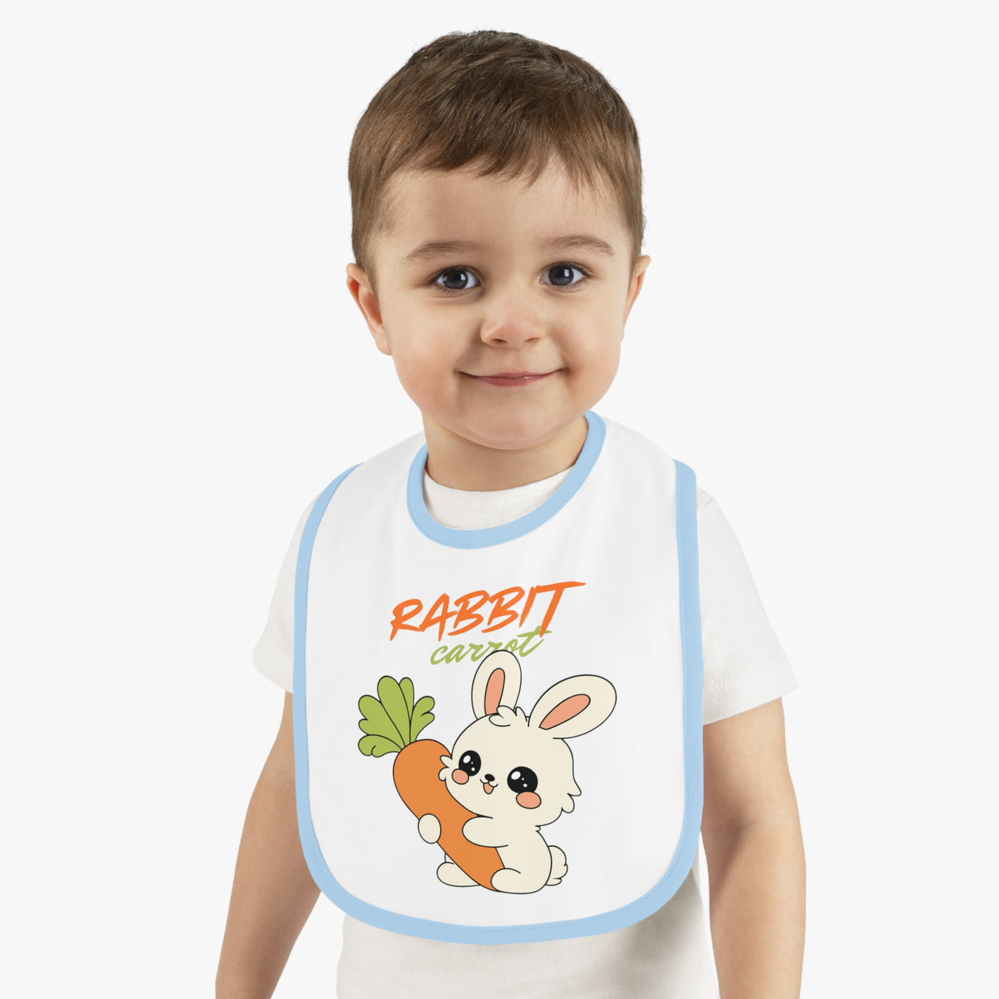 Cute Rabbit Jersey Bib for Babies – Funny Baby Feeding Bib, Baby Shower Gift, Toddler Accessories, Easter Gift, Spring Celebration