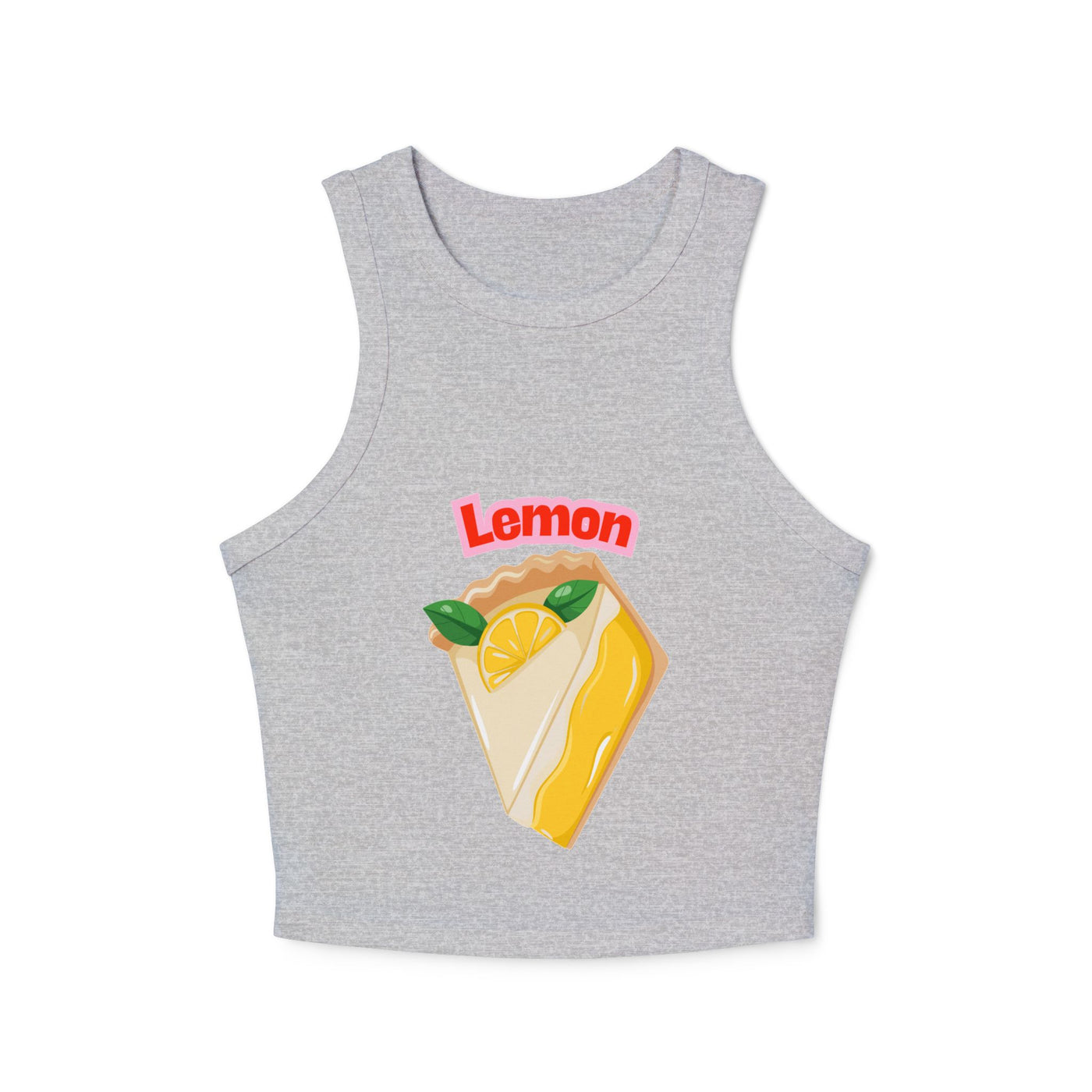 Fun Lemon Pie Racerback Tank Top - Summer Apparel, Cute Graphic Top, Gift for Foodies, Bright Casual Wear, Beach Day Outfit(3)