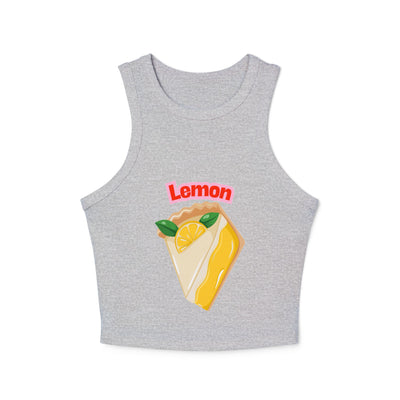 Fun Lemon Pie Racerback Tank Top - Summer Apparel, Cute Graphic Top, Gift for Foodies, Bright Casual Wear, Beach Day Outfit(3)