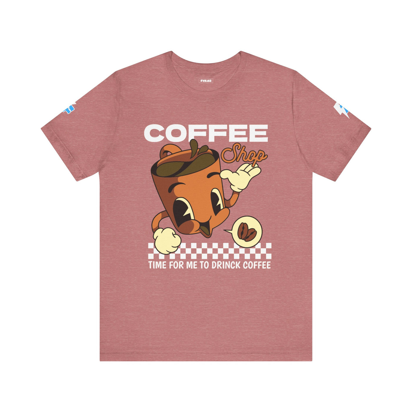"It's Time to Drink Coffee" Printed T-Shirt - Funny Line Design for Coffee Lovers, Unisex Casual T-Shirt, Coffee Lover Gift, Classic Design Coffee Inspired Stylish Clothing