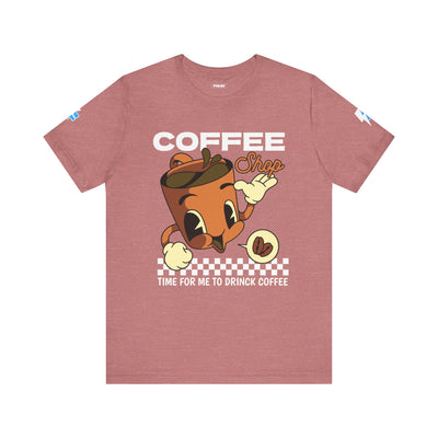 "It's Time to Drink Coffee" Printed T-Shirt - Funny Line Design for Coffee Lovers, Unisex Casual T-Shirt, Coffee Lover Gift, Classic Design Coffee Inspired Stylish Clothing