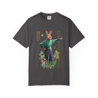 T-Shirt, Untamed Rabbit – Wild & Playful Bunny Aesthetic Design Animal Tee, Unisex Cartoon Shirt, Eco-Friendly Fashion, Gift for Nature Lovers, Boho Style Wear