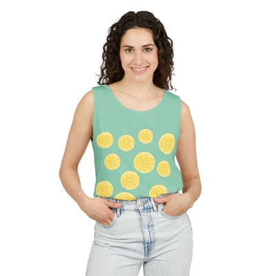 Lemon-Themed Unisex Tank Top, Summer Vibes, Beachwear, Casual Outfit, Gift for Lemon Lovers, Fruit Fashion(3)
