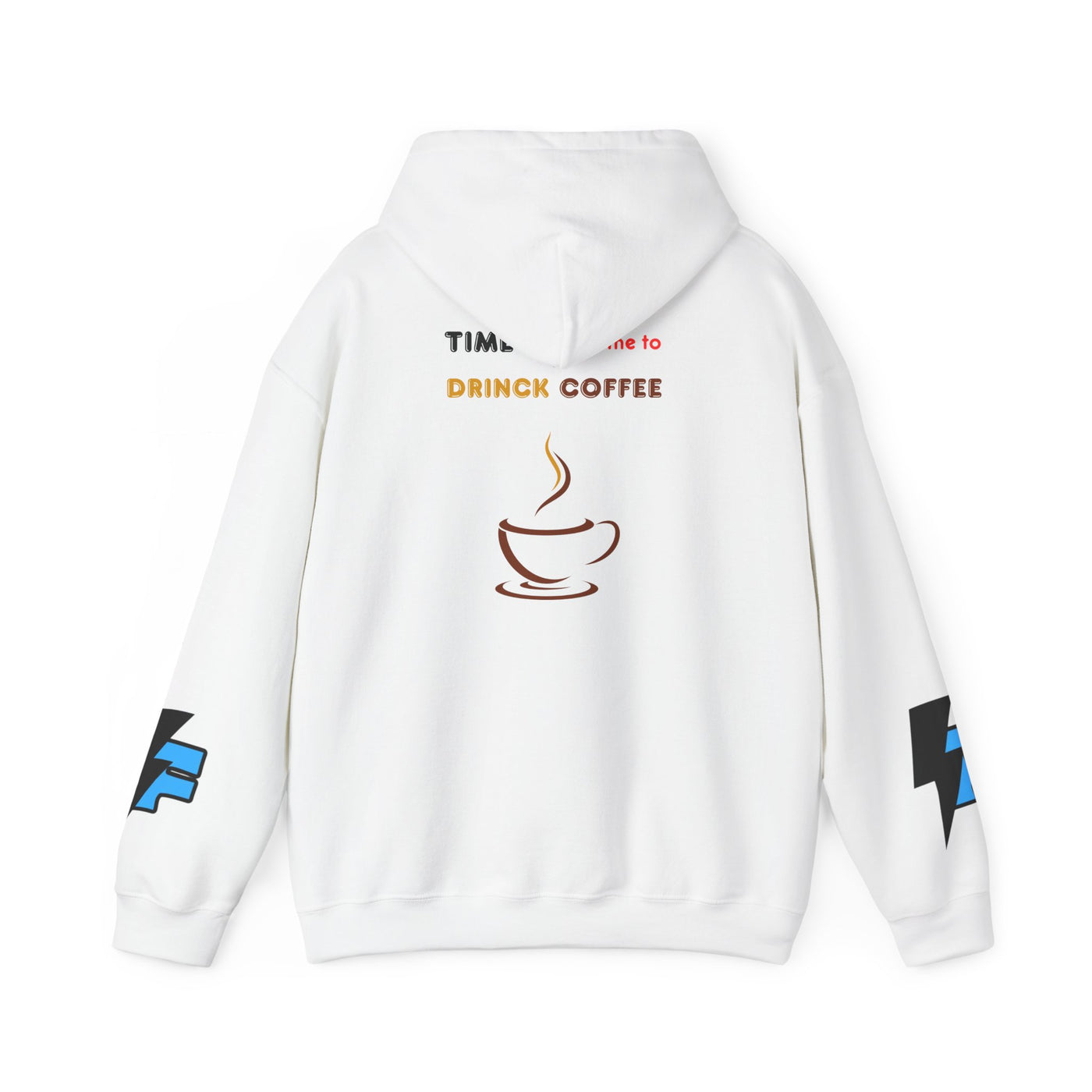 "It's Time to Drink Coffee" Printed Hoodie - Funny Line Design for Coffee Lovers, Unisex Casual T-Shirt, Coffee Lover Gift, Classic Design Coffee Inspired Stylish Clothing