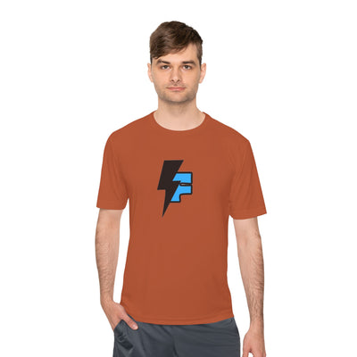 Dynamic Unisex Moisture Wicking Fyroz Bolt Tee – Bold Streetwear Lightning Logo Design, Fitness Shirt, Activewear, Graphic Tee, Sports Apparel, Gift for Athletes