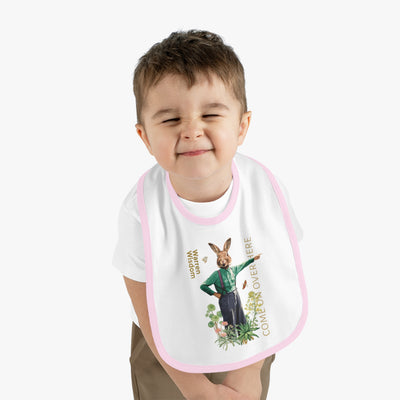 Whimsical Bunny Baby Bib, Cute Infant Feeding Bib, Easter Gift for Baby, Unique Baby Shower Bib, Fun Baby Accessories