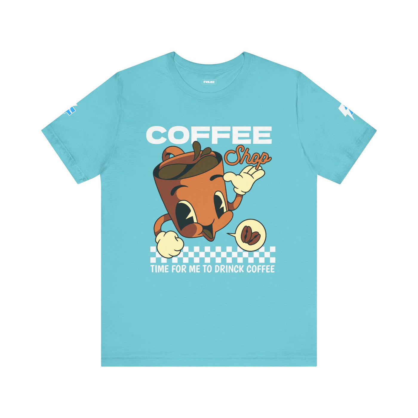 "It's Time to Drink Coffee" Printed T-Shirt - Funny Line Design for Coffee Lovers, Unisex Casual T-Shirt, Coffee Lover Gift, Classic Design Coffee Inspired Stylish Clothing
