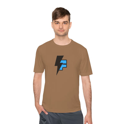 Dynamic Unisex Moisture Wicking Fyroz Bolt Tee – Bold Streetwear Lightning Logo Design, Fitness Shirt, Activewear, Graphic Tee, Sports Apparel, Gift for Athletes