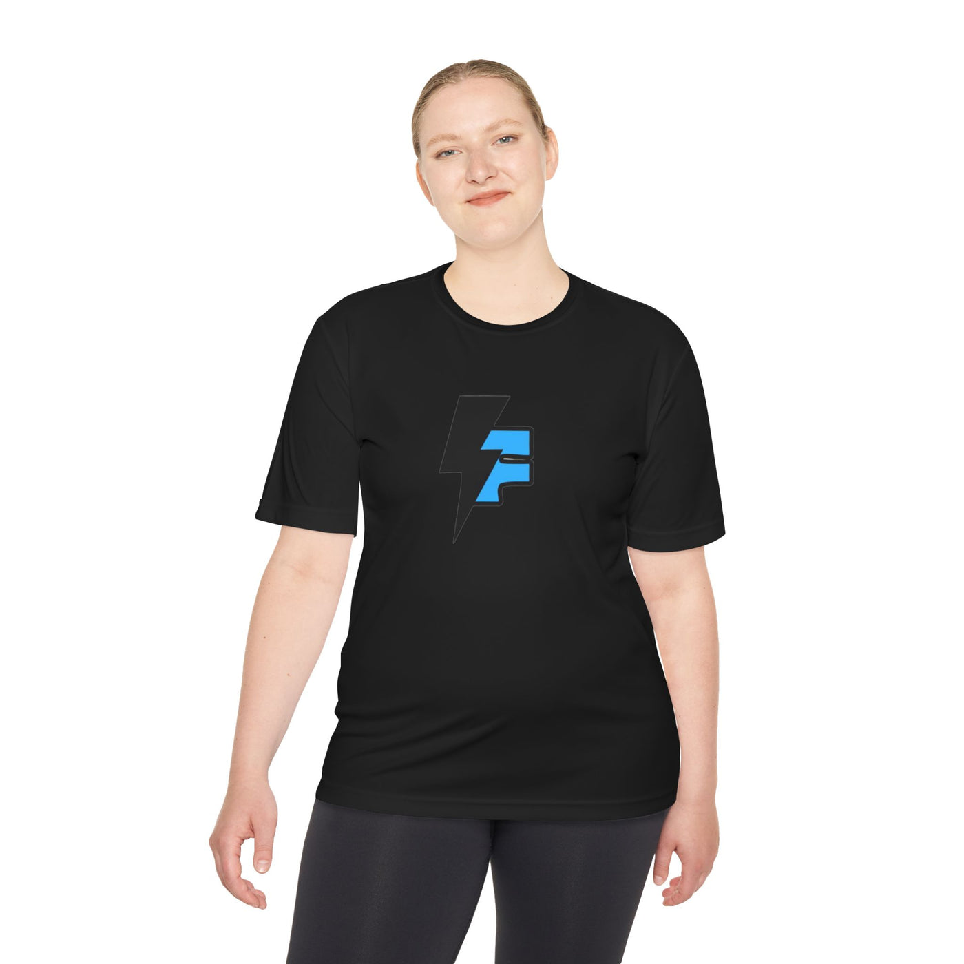 Dynamic Unisex Moisture Wicking Fyroz Bolt Tee – Bold Streetwear Lightning Logo Design, Fitness Shirt, Activewear, Graphic Tee, Sports Apparel, Gift for Athletes
