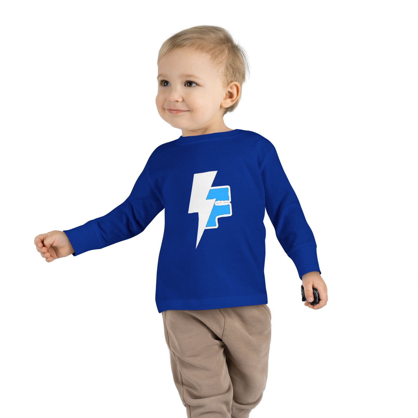 Lightning Bolt Toddler Long Sleeve Tee, Kids Graphic Top, Fun Playwear, Birthday Gift, Casual Toddler Outfit, Everyday Wear